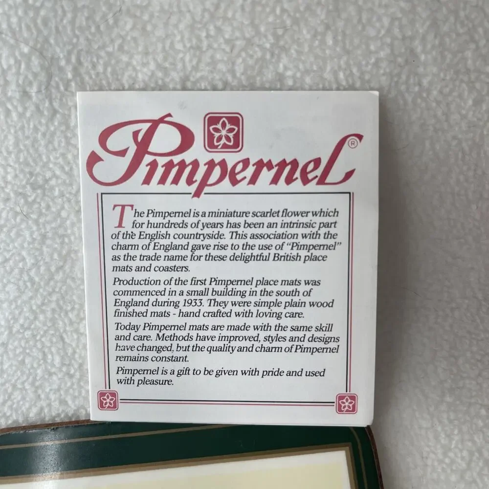 Vintage Pimpernel Drink Coasters Red Poinsettia Six in Box England Christmas #M1
